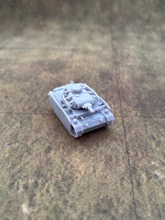 WW2 German Panzer III Ausf N (skirts) Historical War gaming  3d Resin Printed vehicles